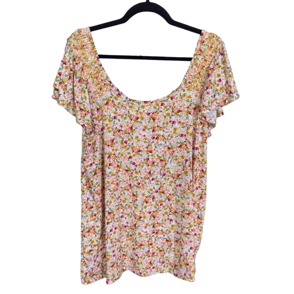 NWT Torrid Super Soft Tee Yellow Floral Sz.18/20